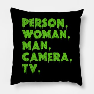 person woman man camera tv Pillow