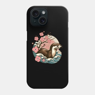 Aquatic Animal Vintage Sunset Art Floral Japanese Otter Phone Case