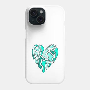 Aqua Fragmented Heart Phone Case