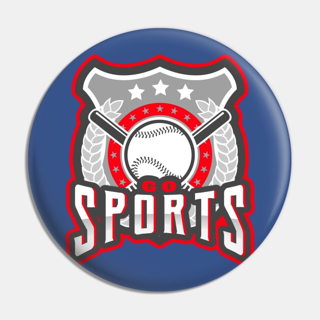 Go Sports - Baseball Fan Pin by Meta Cortex