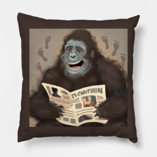 Bigfoot Always Turns Straight to the Comic Strips Pillow