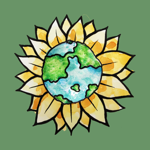 Sunflower Earth day Earth Day Tapestry TeePublic