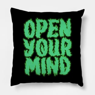 Open Your Mind Green Pillow