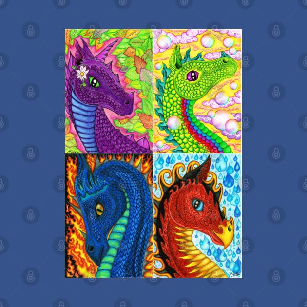 Four elements dragons by MelanieJeyakkumar