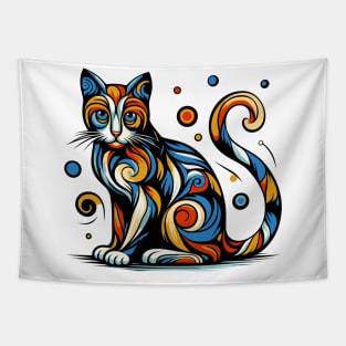 Pop art cat illustration. cubism cat illustration Tapestry