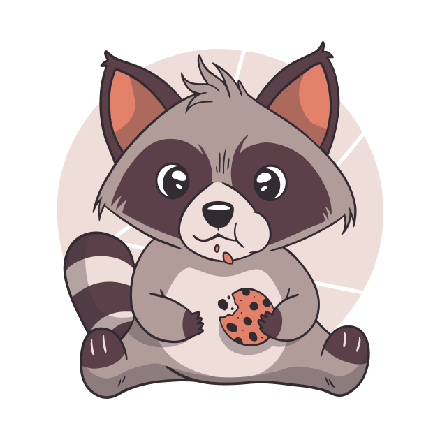 raccoon is cute and lovely animal by Midoart