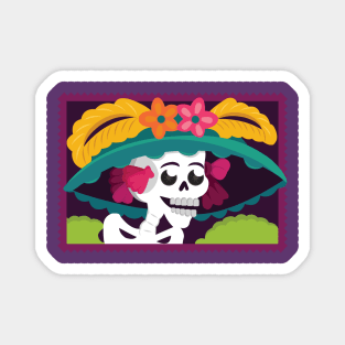 Mexican Day Of The Dead Catrina Skull / Traditional Cultural Icon in México by Akbaly Magnet