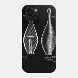 Bowling Pin Vintage Patent Hand Drawing Phone Case