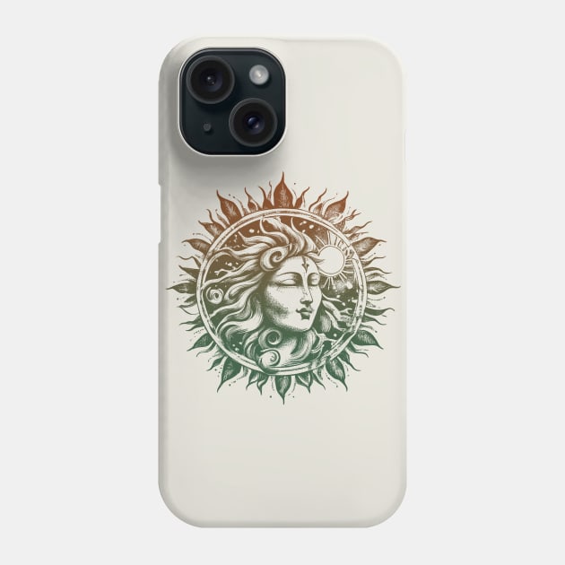 Sun Face Mandala-Style Fantasy Nature Earth Mother for Women Phone Case by Pine Hill Goods