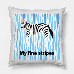 fine stripes,zebra Pillow