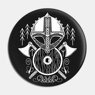 Viking Helm with Axes and shield Pin