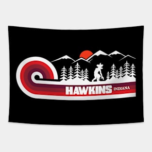 Visit Hawkins Retro 70s Dark Tapestry