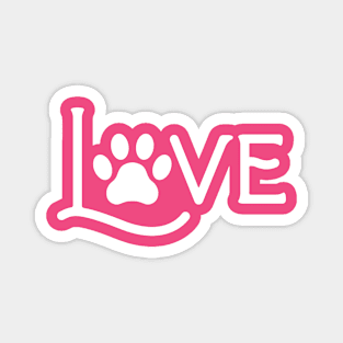 Love paw print Magnet