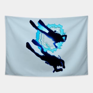 Scuba diving t-shirt designs Tapestry