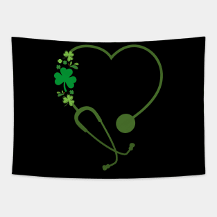 nurse St Patrick's Day Heart Stethoscope Tapestry