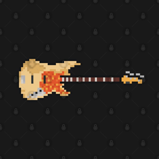 Pixel Worn Blues Bass Guitar by gkillerb