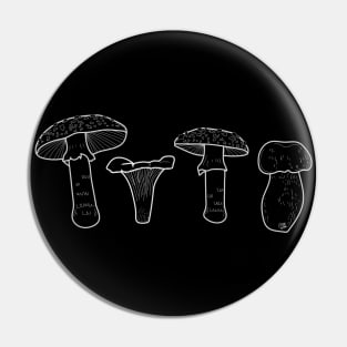 "ACAB Mushrooms" Amanita, Chanterelle, Amanita, Bolete Pin