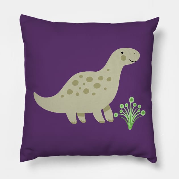 Baby Brontosaurus Pillow by Rebelform