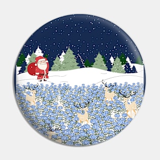 Santa and lost deers Pin