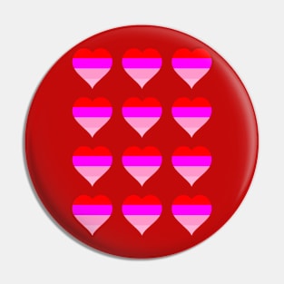 Red Pink Heart Shapes Pin