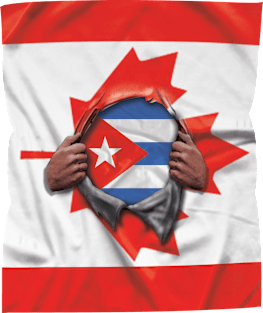 Cuba Flag Canadian Flag Ripped - Gift for Cuban From Cuba Magnet