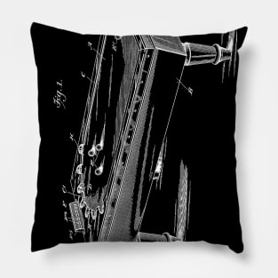 Pool Table Vintage Patent Hand Drawing Pillow