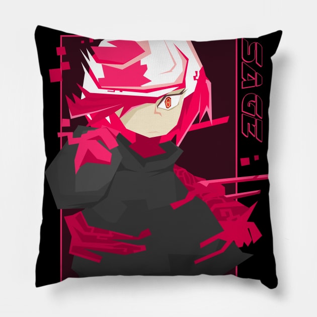 Froniters: Glitchy Sage Pillow by wisdomeel