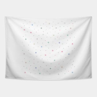 Glowing Pixel Snowstorm on White Tapestry