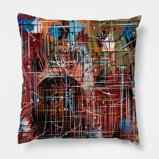 abstract work of art on a rainy and windy day Pillow