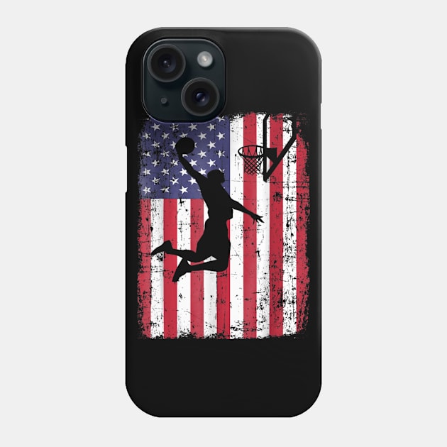 USA American Flag Basketball Phone Case by LiFilimon