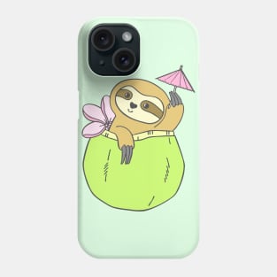 Coconut Cocktail Sloth Phone Case