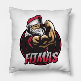 Fitmas, Gym wear t-shirt, Gym products, Christmas, Santa claus Pillow