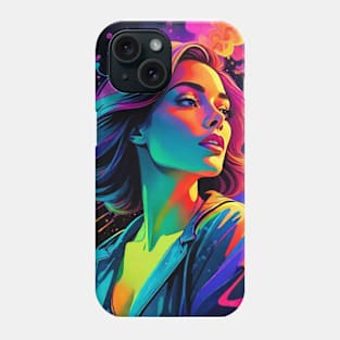 An Illustration of a Woman's Psychedelic Vision - colorful Phone Case