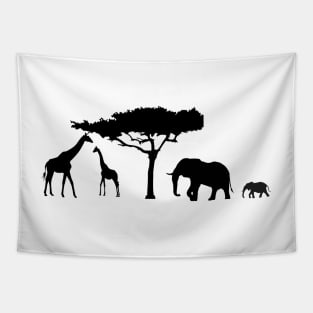 Black savannah background Tapestry