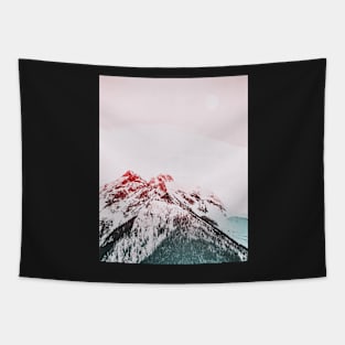 Mountains, Moon, Nature, Fashion print, Scandinavian art, Modern art, Wall art, Print, Minimalistic, Modern Tapestry