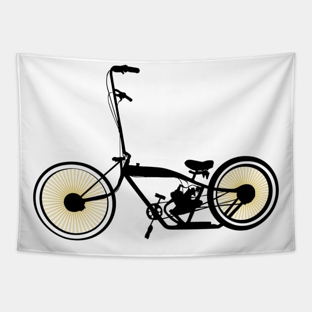 Lowrider Bicycle - All Black - Whitewall Tapestry by ilrokery