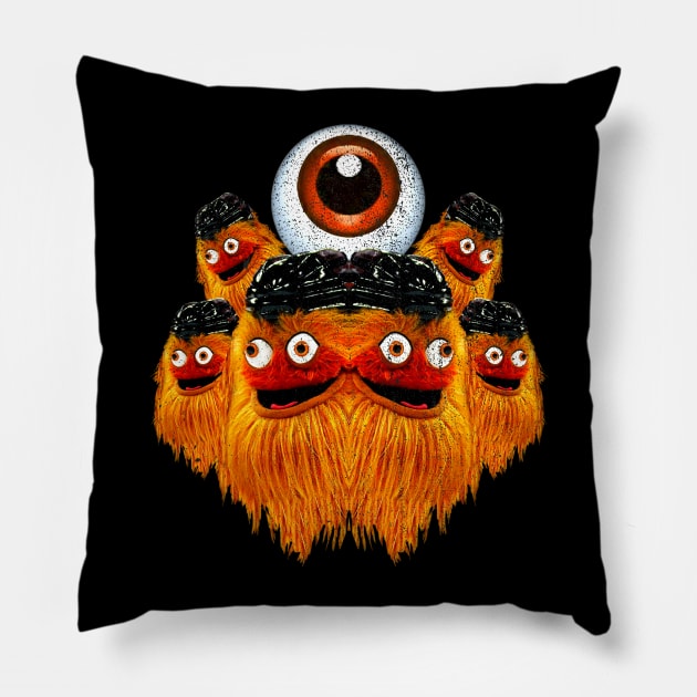 Philadelphia Gritty Eyeball of Hell Pillow by lavdog