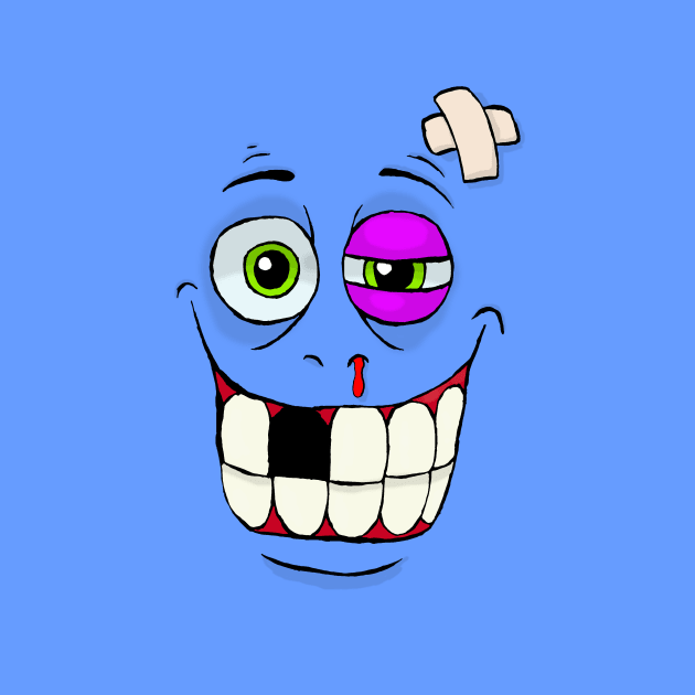 Smiley Beat-up Monster Face by MalcolmKirk