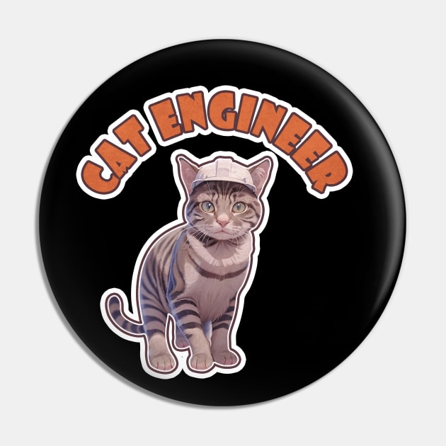 Cat Engineer Pin by LycheeDesign