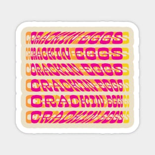 Crackin Eggs Queer Saying Funny Trans Transgender LGBTQIA2S+ Pink Glitch Art Y2K Gender Typography Design Magnet