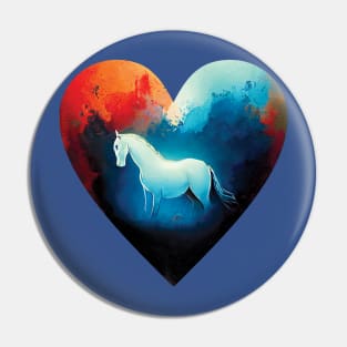 Colourful Horse In a Heart Shape in an abstract style Pin