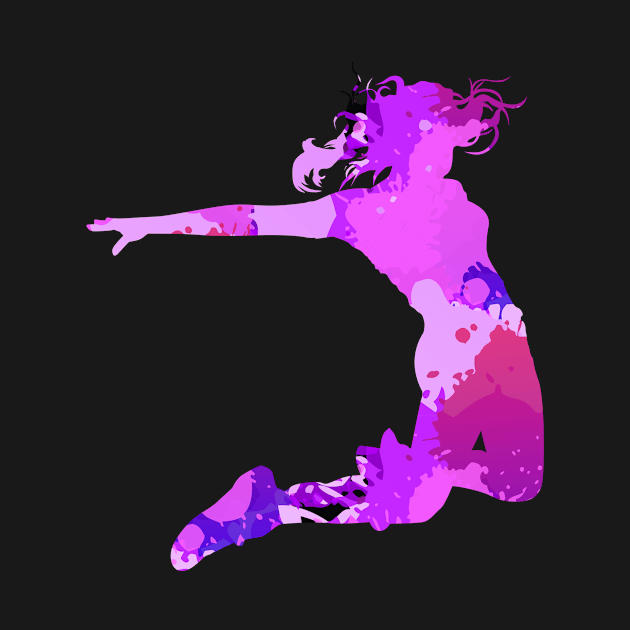 Dance Off Jumping Girl Cool Magical Vivid Design by Stylomart