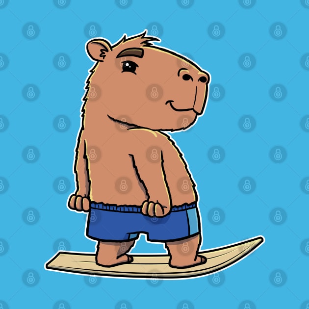 Capybara Surfer Boy Surfing by capydays