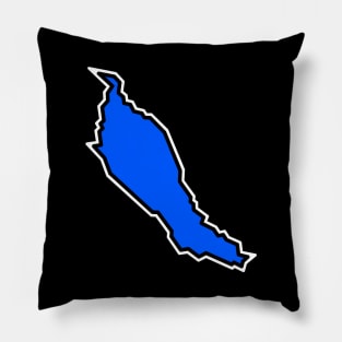 Denman Island Silhouette in Indigo Blue - Simple and Fresh - Denman Island Pillow