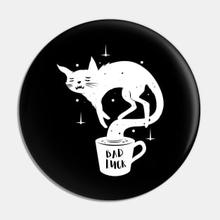 Bad luck, Black cat with coffee Pin