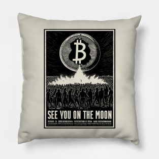 BITCOIN "SEE YOU ON THE MOON"(black) Pillow