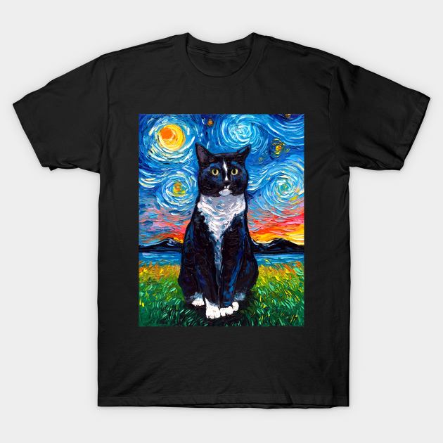 Tuxedo Cat Night - Cat - T-Shirt