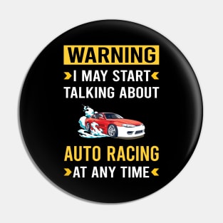 Warning Auto Racing Automotive Autosport Pin