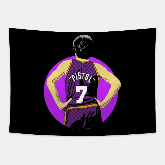 Pete Maravich, pitol 7 Tapestry by Bread Barcc