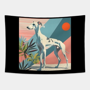 70s Whippet Vibes: Pastel Pup Parade Tapestry